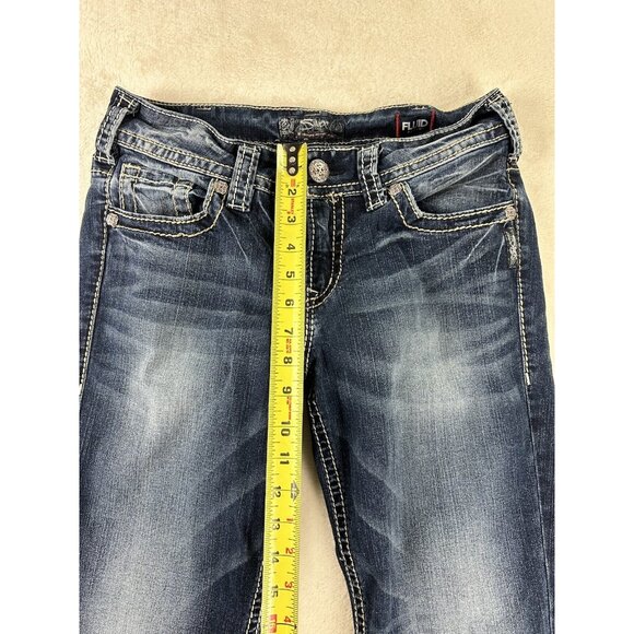 Silver Jeans Suki Bootcut Women’s Size 30 X 31 Mid Slim Boot Blue Fluid Denim - Picture 5 of 9